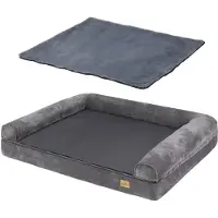 OEM Orthopädisches Hundebett XL 100x75 cm, Ergonomisch, 2-in-1, Waschbar, Antirutsch