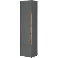 Furn.Design AKTENSCHRANK Grau, Eiche Wotan 50 x 200 cm, Büroschrank mit viel Stauraum und 5 OH
