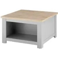 Furn.Design Couchtisch "Rideau" grau Eiche Landhaus Beistelltisch mit Truhe und Ablage 83 x 83 cm