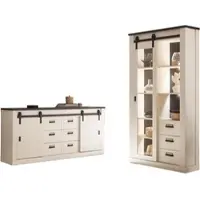 Furn.Design Wohn- und Esszimmer Set "Stove" in weiß Pinie Wohnkombination 2-teilig
