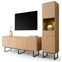 Furn.Design Wohnwand "Breda" in Stone Eiche Wohnkombination 2-teilig 273 cm, mit Push-to-Open