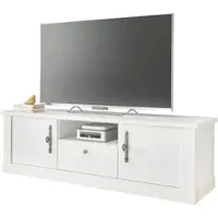 Furn.Design TV-Lowboard "Fiastra" weiß Pinie Landhaus TV Unterteil 155 cm mit Soft-Close