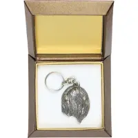 Art-Dog Lhasa Apso, Lhasaterrier, Löwenhund - Versilberter Anhänger mit einem Hund in einer dekorativen Box, Handtaschenschmuck, Rucksackanhänger der Marke
