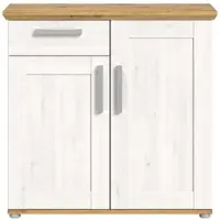 Inn.Furn Kommode "Mirano" in weiß Lärche und Eiche Artisan Landhaus Sideboard 95 cm