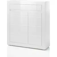 Furn.Design Kommode "Nobile" in Hochglanz weiß grau Sideboard 100 x 112 cm