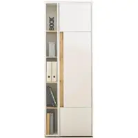 Furn.Design AKTENSCHRANK Set 2-teilig weiß, Eiche Wotan 70 x 200 cm, Schrank-Regal-Kombination mit 5 Ordnerhöhen