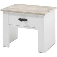 Furn.Design NACHTTISCH Pinie weiß, Oslo Pinie Landhaus, Nachtkommode, 58 x 45 cm