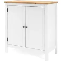 Furn.Design Kommode Vestland weiß mit Eiche Artisan, 2-türig 80 x 90 cm Landhaus modern