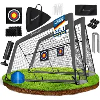 Kesser Fussballtor 2er Set, Antirutsch, inkl. Hütchen, Zielscheibe, Sporttasche & Ballpumpe