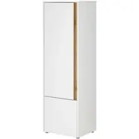 Furn.Design AKTENSCHRANK Weiß matt, Eiche Wotan 50 x 158 cm, Stauraumschrank mit 4 Ordnerhöhen