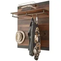 Furn.Design GARDEROBENPANEEL Used Wood, Matera grau 80 cm, Wandgarderobe mit Kleiderstange