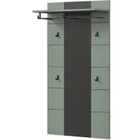 Inn.Furn GARDEROBENPANEEL Salbei Grün und Grau, Wandgarderobe 80 x 141 cm mit Kleiderstange