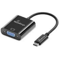 MediaRange USB Type-C zu VGA Video Konverter, 20cm, Schwarz