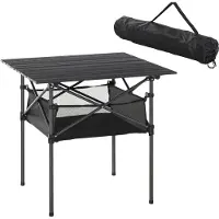 Outsunny Campingtisch Aluminium Stahl Kohlegrau 70L x 70B x 69H cm