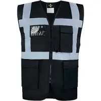 Korntex Warnweste Multifunktional Hamburg Schwarz mit 360° Sicherheit 5XL EN ISO 17353  KXCMF