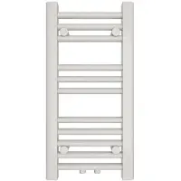 Mert Radiator Badheizkörper Weiß 300 x 1800 mm – Handtuchheizkörper mit Mittelanschluss, 514 Watt, ohne Heizstab