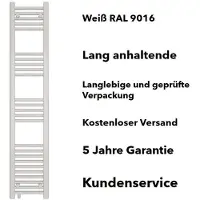 Mert Radiator Badheizkörper Weiß 300 x 1800 mm – Handtuchheizkörper Austausch-Heizkörper mit Seitenanschluss 50 mm, 514 Watt, ohne Heizstab