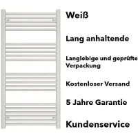 Mert Radiator Badheizkörper Weiß 500 x 1500 mm – Handtuchheizkörper gerade, mit Seitenanschluss, 620 Watt, ohne Heizstab
