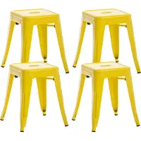 CLP 4er Set Hocker Armin aus Metall | Farbe gelb