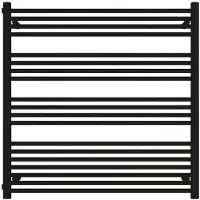 Mert Radiator Badheizkörper Schwarz matt 1000 x 1000 mm – Handtuchheizkörper mit Seitenanschluss, Anschluss 900 mm, 873 Watt, ohne Heizstab