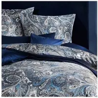 TRAUMSCHLAF Mako-Satin Bettwäsche Modern Classic Heerlen indigo 200x220 cm + 2x 80x80 cm