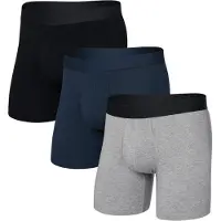 Saxx - Droptemp Cooling Cotton Boxer Brief Fly 3-Pack - Alltagsunterwäsche Gr S grau