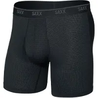 Saxx - Quest Quick-Dry Mesh Boxer Brief Fly 6'' - Kunstfaserunterwäsche Gr M schwarz