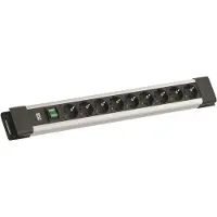 Bachmann CONNECTUS 9xCEE7/3, 1xSchalter 2,0m CEE7/7 Grau