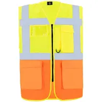 Korntex Warnweste Multifunktional Hamburg Signal Gelb/Orange mit 360° Sicherheit 4XL EN 20471  KXCMF