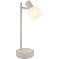Globo Lighting LED Tischleuchte, Beweglicher Spot, Glas, sandfarben, H 35 cm
