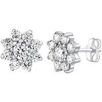 Silvego Silver earrings of clear zircon for the purse
