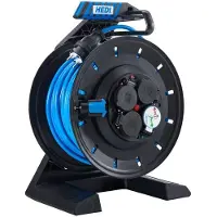 Hedi Vollkunststoff-Kabeltrommel Generation 7 Champion Ø 290 mm mit Schleifring, blau - K7SR40QTF560