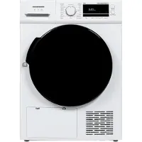 Heinner HHPD-M9G5PBKD++, Freistehend, Frontlader, Wärmepumpe, Weiß, Drehregler, Berührung, Tasten, Rechts