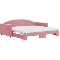 vidaXL Tagesbett Ausziehbar mit Matratzen Rosa 100x200 cm Samt