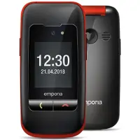 Emporia ONE, Klappgehäuse, 6,1 cm (2.4"), 2 MP, Bluetooth, 900 mAh, Schwarz, Rot