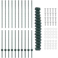 vidaXL Maschendrahtzaun mit Pfosten 10 x 1,6 m PVC-beschichteter Stahl