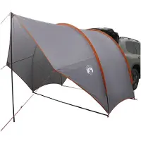 vidaXL Heck-Awnings wasserfest Grau und Orange 405 x 280 x 220 cm