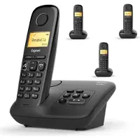 Gigaset A270A, Analoges/DECT-Telefon, Kabelloses Mobilteil, Freisprecheinrichtung, 80 Eintragungen, Anrufer-Identifikation, Schwarz