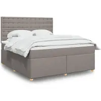 vidaXL Boxspringbett mit Matratze Taupe 180x200 cm Stoff