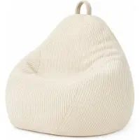 Bananair Birnen-Sitzsack aus Cord mit abnehmbarem Bezug 80 x 70 cm, Weiß
