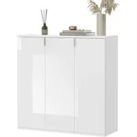 Inn.Furn Kommode "SystemX" weiß Hochglanz Sideboard Mehrzweckschrank 91 x 99 cm