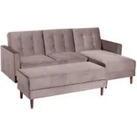 58 aufm Kessel FUNKTIONSSOFA mit Hocker Katunia Samtvelours rosé