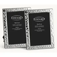 Edzard 2er-Set Bilderrahmen Pavia (10x15 cm), gehämmert, edel versilbert, anlaufgeschützt, 2 Aufhänger