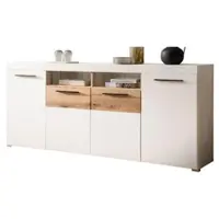 Furn.Design Sideboard "Lavell" in weiß matt und Evoke Eiche Kommode 205 cm, Soft-Close-Funktion