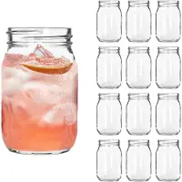 Libbey Gläser-Set "Trinkglas, 12er Set -DRINKING JARS-" 473 ml, hochwertig verarbeitet, im modernen Design