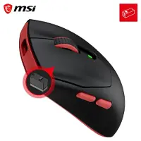 MSI Forge Gm340 Wireless Black, Beidhändig, Optisch, RF Wireless + Bluetooth, 12000 DPI, 1 ms, Schwarz