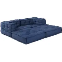 vidaXL Modulare Sofagarnitur 2 stk. Stoff Indigo 140 x 70 x 56 cm