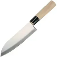 Tokyo Design Studio Santokumesser 17342, 16,5 cm Edelstahlklinge, Holzgriff