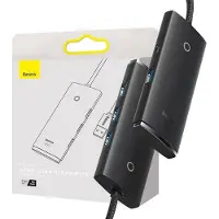 Baseus Lite Series 4-Port USB-A HUB-Adapter 2 m - Schwarz