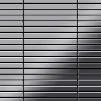 ALLOY Mosaik Fliese Massiv Metall Edelstahl Marine Hochglanz Grau 1,6mm Linear-s-s-mm 1 Paket mit 10 Matten 0,94 m2 Grau